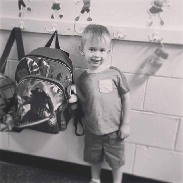 Reppin’ the #DarkSide on his first day of school…