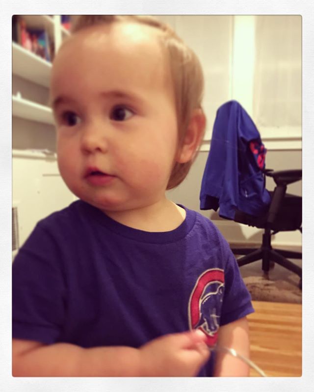 Teagan says, “Go Cubs Go!” #FlyTheW