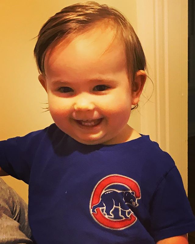 Teagan says, “Go Cubs Go!” #FlyTheW