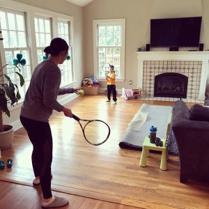 Living room tennis ? lessons. Nothing horrible can come of this.