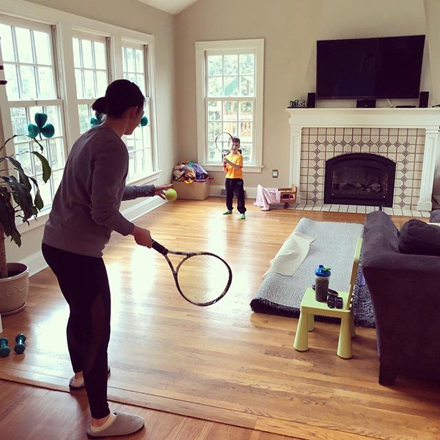 Living room tennis ? lessons.  Nothing horrible can come of this.