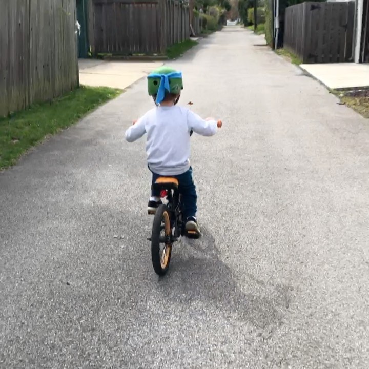 Big day in the Schmidt House. “I can ride my bike!”